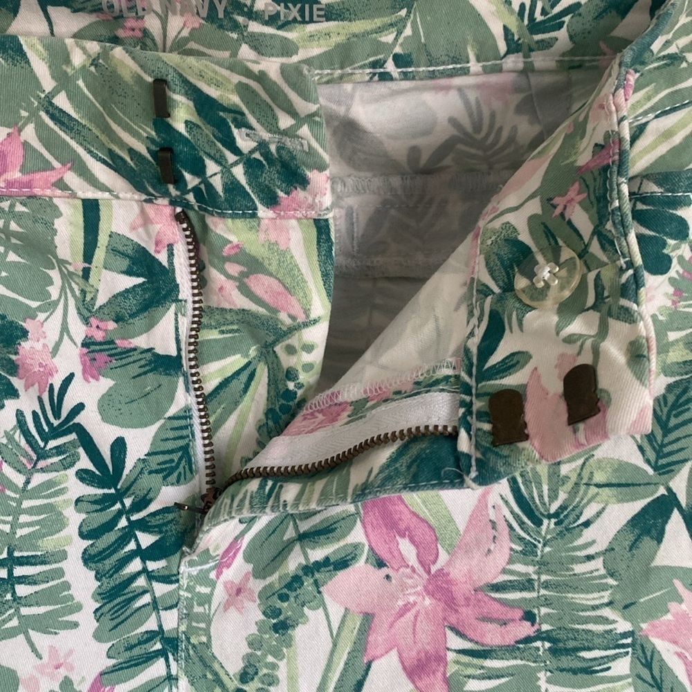 OLD NAVY - PIXIE, tropical print long cotton pants SIZE 12 - Picture 9 of 16